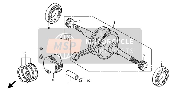 Honda PES125 2006 CRANKSHAFT & PISTON for a 2006 Honda PES125